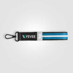 Newport Schlüsselanhänger mit Chevron-Muster und Druckknopfverschluss aus rPET-Gewebe – 19 x 2,5 cm