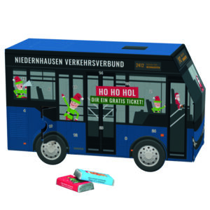 Adventskalender Bus, Alpenmilch-Schokotäfelchen