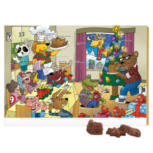 Classic Wand Adventskalender, Rätselmotiv, Querformat, gefüllt mit Friedel Schokolade