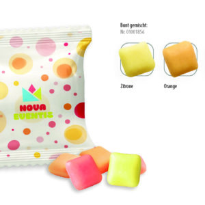Kaubonbons Fruchtmix Werbetüte 5 Stück , Inhalt: Kaubonbons Fruchtmix