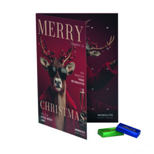 Premium Tisch Adventskalender Flip Cover Hochformat Lindt Schokotäfelchen
