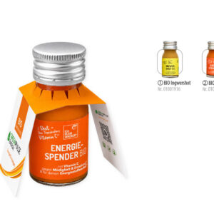 BIO Shots mit Werbemanschette 30 ml , Inhalt: BIO Energiespender